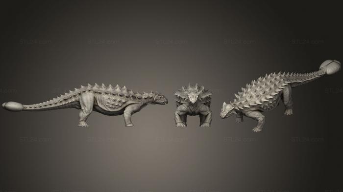 Статуэтки животных (Анкилозавр37, STKJ_0699) 3D модель для ЧПУ станка